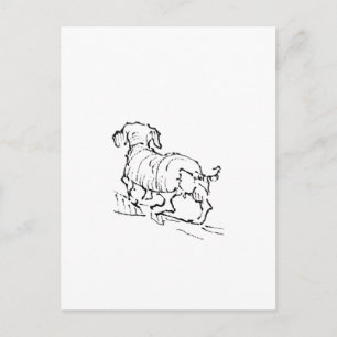 Blijde Dachshund – Saus Dog Illustratie Briefkaart