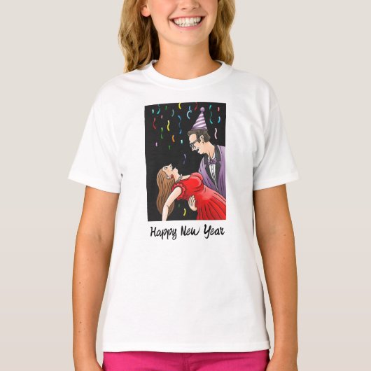 Blijde dans naar het oudjaarsfeest t-shirt (Voorkant)