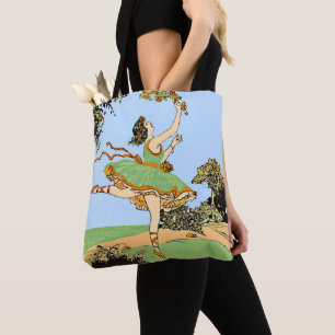 blijde danser afdruk tote bag