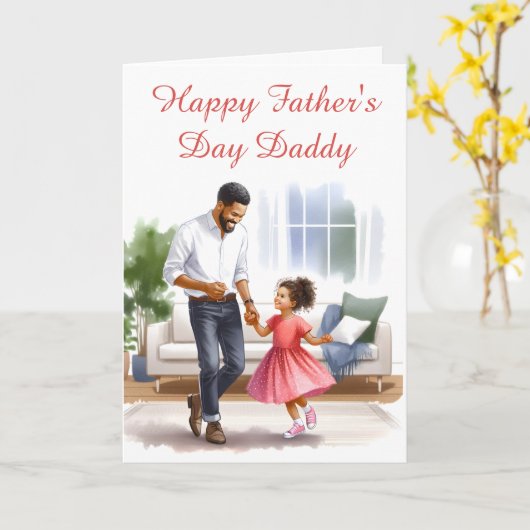 Blijde Draaien: Vader-Dochter Dans Kaart (Gele Bloem)