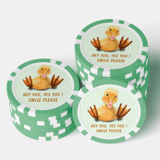 Blijde Eend Grappige Pokerfiches Glimlach - Uw Tek Poker Chips (Opstapeling)