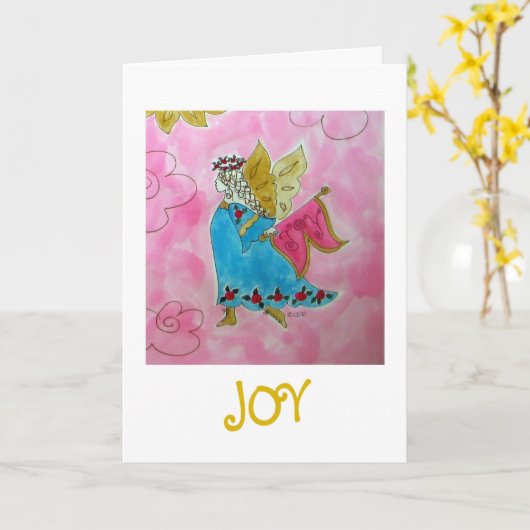 Blijde Engel - Kerstkaart Kaart (Gele Bloem)