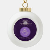 Blijde Engel Starburst Zegen Keramische Bal Ornament (Voorkant)