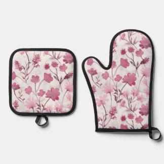 Blijde Flora Ovenwant & Pannenlap Set - Roos