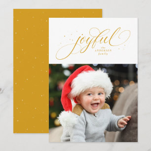 Blijde foto gouden ster Kerstmis Feestdagenkaart