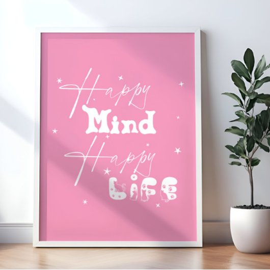 Blijde Geest Gelukkig Leven Schattig Poster