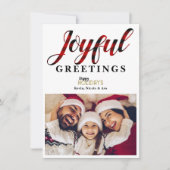 Blijde geruite kerstgroet fotokaart kaart (Voorkant)