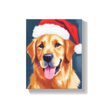 Blijde Golden Retriever | Kerstman Hoed Hond Kerst