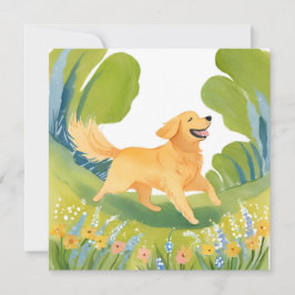 Blijde Golden Retriever | Licht Watercolor Kaart