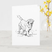 Blijde Golden Retriever, Persoonlijk Kaart (Gele Bloem)