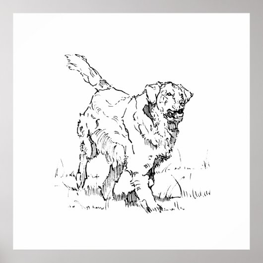 Blijde Golden Retriever, Persoonlijk Poster (Voorkant)