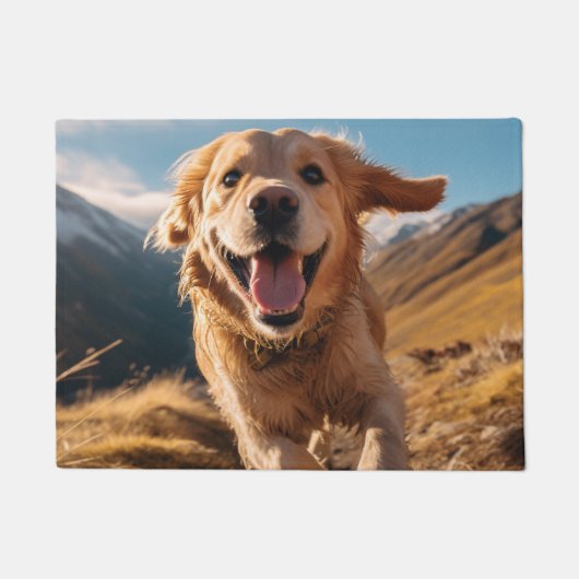 Blijde Golden Retriever Rent Deurmat (Voorkant)