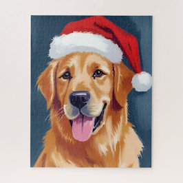 Blijde Goud Retriever | Kerst hond met Kerstman ho Legpuzzel