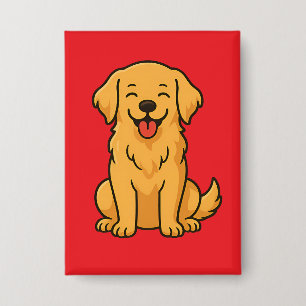 Blijde Gouden Retriever Hond – Schattige Grappige Button