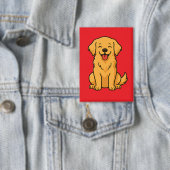 Blijde Gouden Retriever Hond – Schattige Grappige  Button (Insitu)
