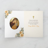 Blijde Grote Gele Rozen Orthodoxe Moederdag Kaart (Binnen)
