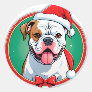 Blijde Hond Binnen Festieve Kerstkrans Ronde Sticker