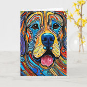 Blijde Hond Kaart (Gele Bloem)