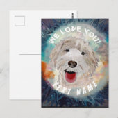 Blijde Hond, Labradoodle Lachend Briefkaart (Voorkant / Achterkant)