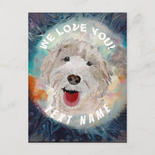 Blijde Hond, Labradoodle Lachend Briefkaart