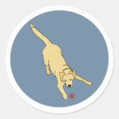 Blijde Hond Ronde Sticker (Voorkant)