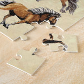 Blijde IJslandse Paarden Legpuzzel (Zijkant)