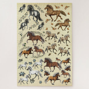 Blijde IJslandse Paarden Legpuzzel