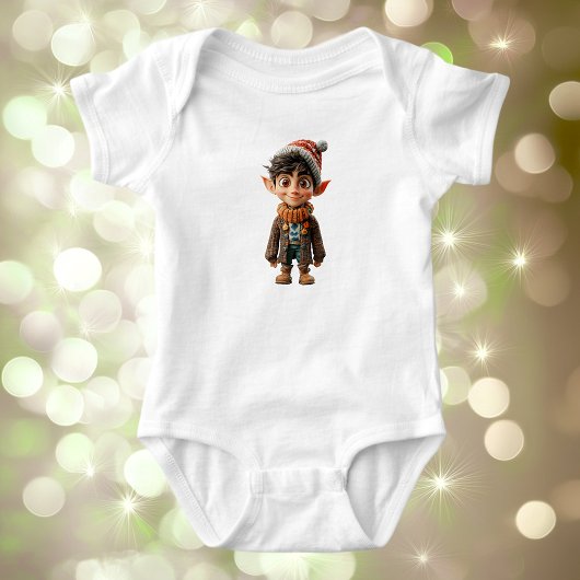 Blijde Jongen Kerst Elf Baby Rompertje
