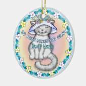 Blijde Kat Keramisch Ornament (Links)
