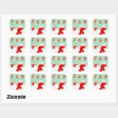 Blijde Kat Met Sneeuwman | Leuke Kerststicker Vierkante Sticker (Vel)