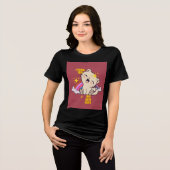 Blijde kat Tri-Blend shirt (Voorkant volledig)