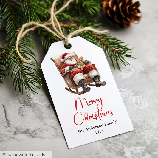 Blijde Kerstman Aangepaste Naam Bewerkbare Cadeaub Cadeaulabel
