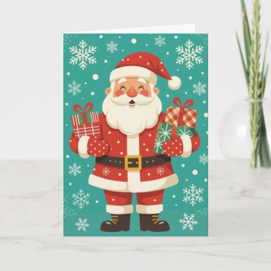 Blijde Kerstman Feestdagen Kaart (Voorkant)