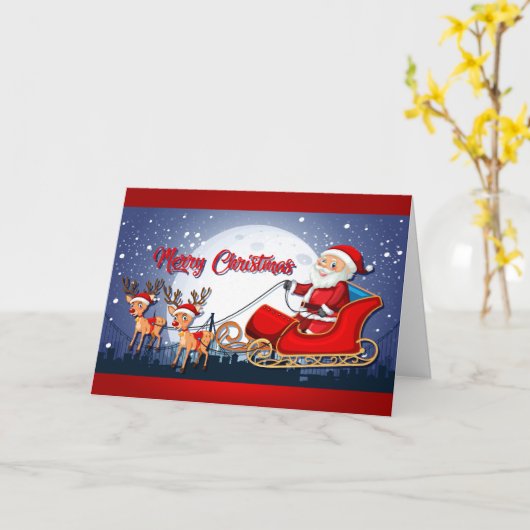 Blijde Kerstman Kaart (Gele Bloem)