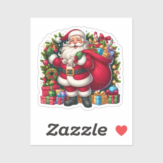 Blijde Kerstman Kerstmis Sticker (Vel)