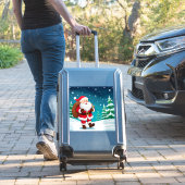 🎅 Blijde Kerstman loopt in wintersneeuw ❄️ Sticker (Koffer Insitu)