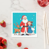 Blijde Kerstman met Sneeuwmaagd Servet (Insitu)