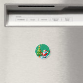 Blijde Kerstman met Sneeuwman Magneet (Insitu (Vaatwasser))