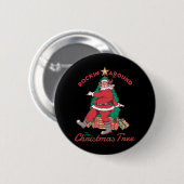 Blijde Kerstman Rockt rond de Kerstboom Ronde Button 5,7 Cm (Voorkant /achterkant)