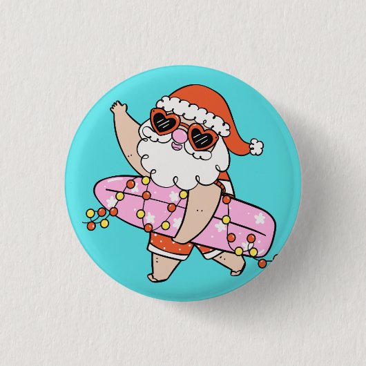 Blijde Kerstman Ronde Button 3,2 Cm (Voorkant)