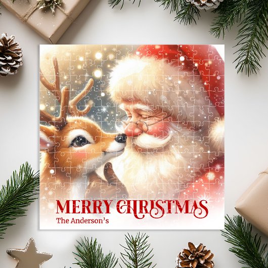 Blijde Kerstman Rudolph Persoonlijke Kerst Kindere Legpuzzel