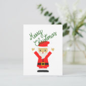 Blijde Kerstman wenst je Prettig Kerstfeest Feestdagenkaart (Staand voorkant)