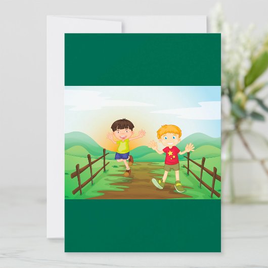 Blijde Kinderen die Buiten Spelen Kaart