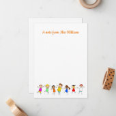 Blijde Kinderen een Bericht van de Leraar Geperson Notitiekaartje (Voorkant / Achterkant in situ)