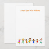 Blijde Kinderen een Bericht van de Leraar Geperson Notitiekaartje (Voorkant / Achterkant)