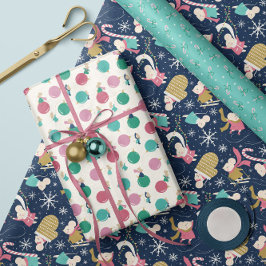 Blijde Kleine Muizen- Kerst Inpakpapier Trio 2 Vel
