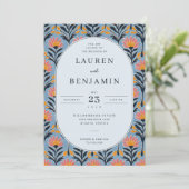 Blijde Koraal Bloemrand Kaart (Staand voorkant)