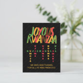Blijde KWANZAA Principes Kruiswoordraadsel Briefkaart (Staand voorkant)