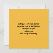 Blijde KWANZAA Principes Kruiswoordraadsel Kaart (Achterkant)