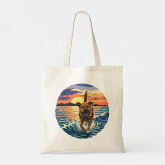 Blijde Labrador Rent Door Gouden Zonsondergang Oce Tote Bag